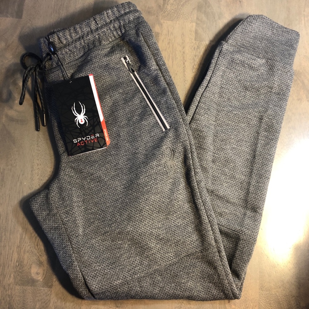 NWT Mens Small Spyder Joggers in Gray